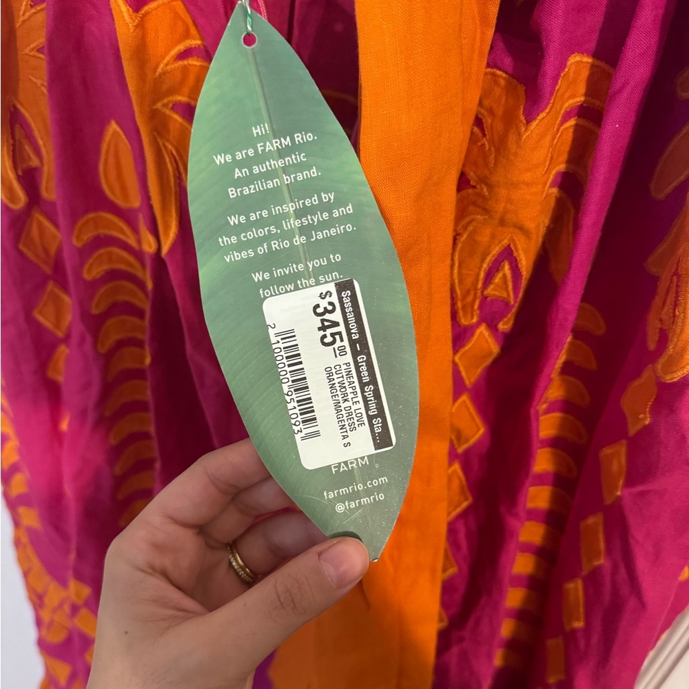 Farm Rio - Size Small - Pineapple Love Cutwork Dress (New With Tags) - Picture 4 of 7